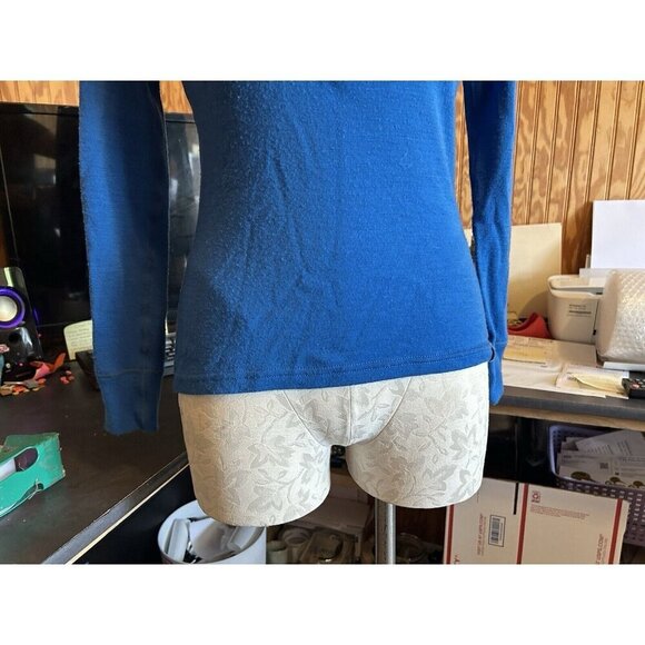 Meriwool Layers Women’s 1/2 Zip Sweater Size XS 250g Merino Wool Electric Blue - Picture 2 of 10